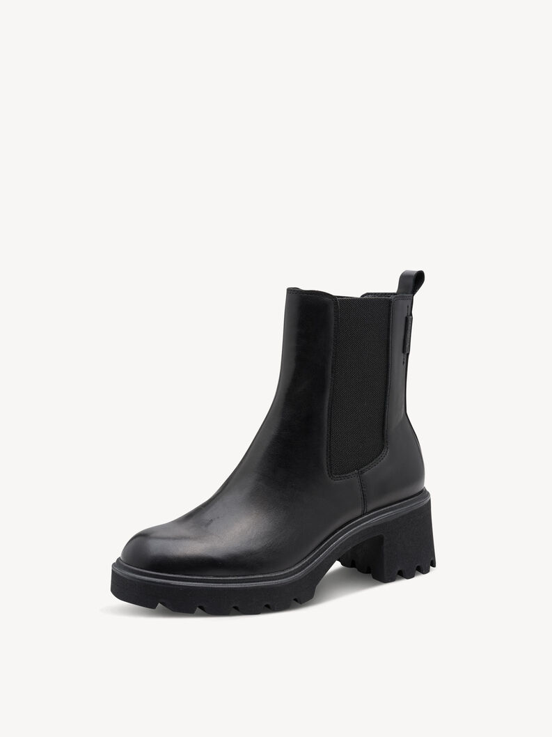 Bottine Chelsea en cuir - noir, BLACK, hi-res
