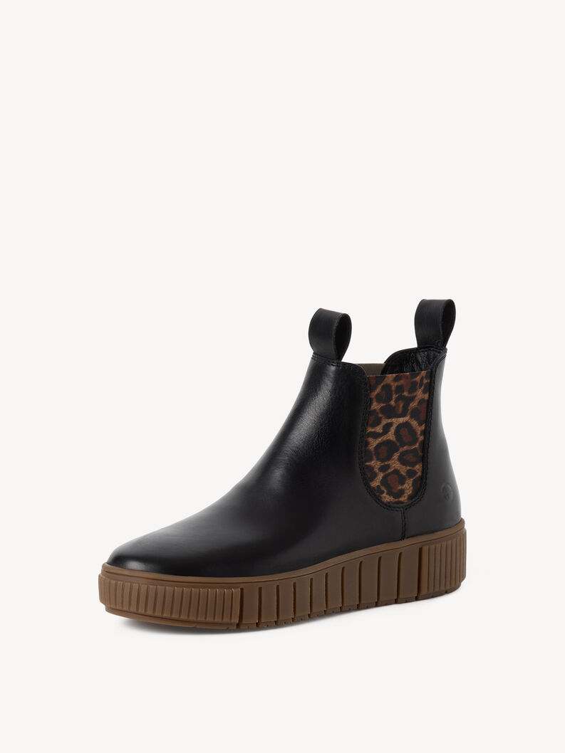 Leder Chelsea Boot - schwarz, BLACK/LEOPARD, hi-res