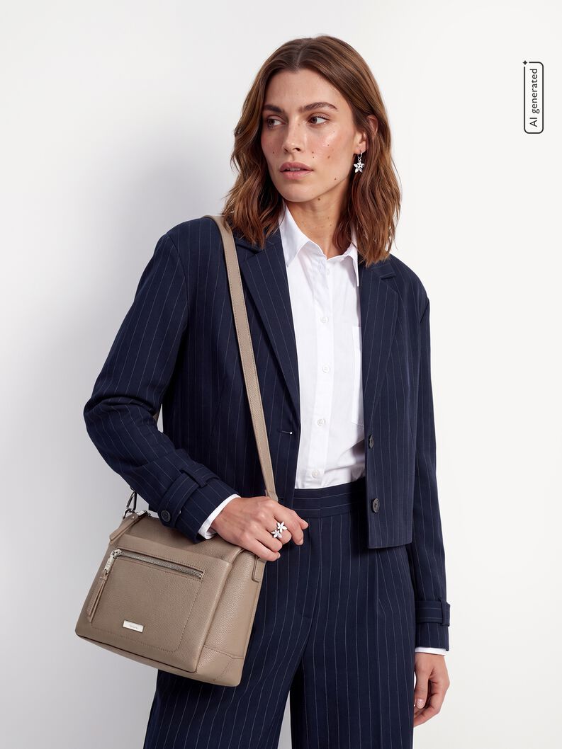Satchel, taupe, hi-res