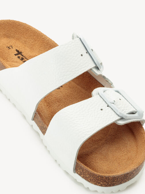 pantolette, WHITE LEATHER, hi-res