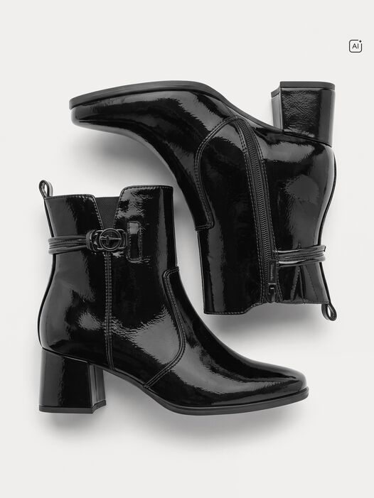 Enkellaarsje, BLACK PATENT, hi-res