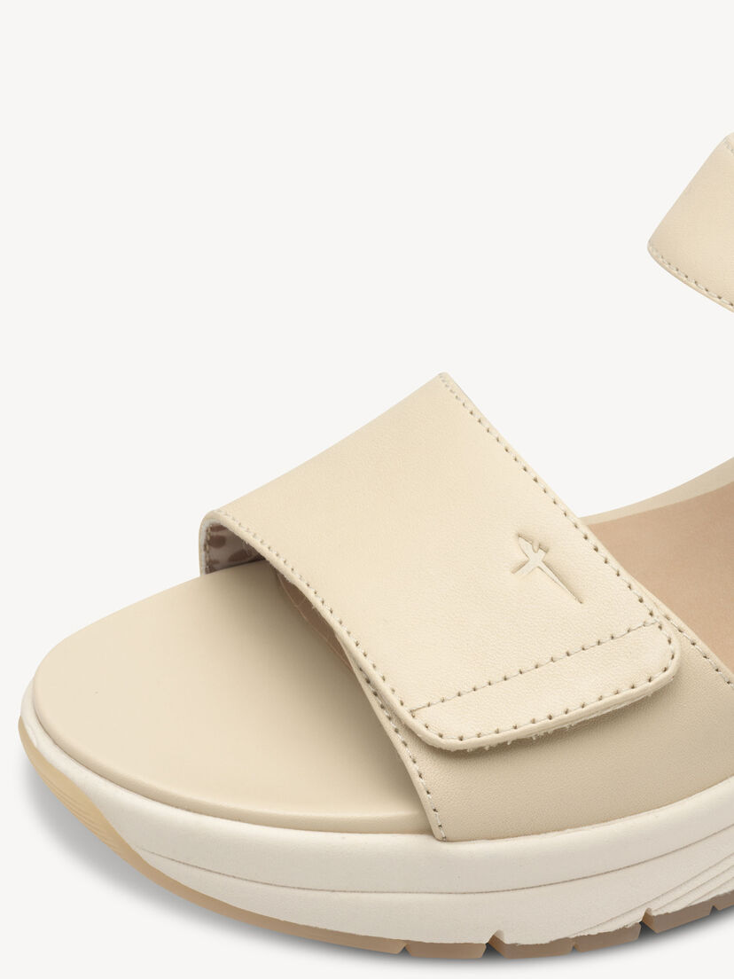 Leren Sandaal - beige, beige, hi-res