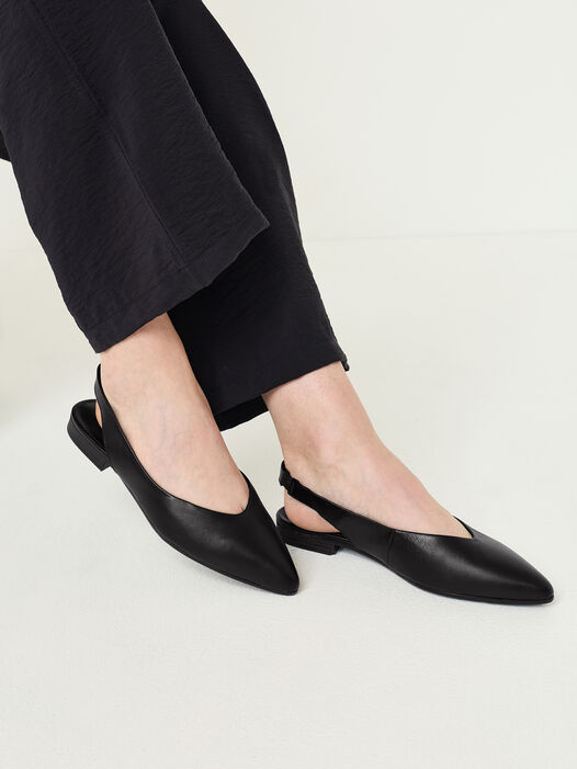Slingpumps, BLACK LEATHER, hi-res