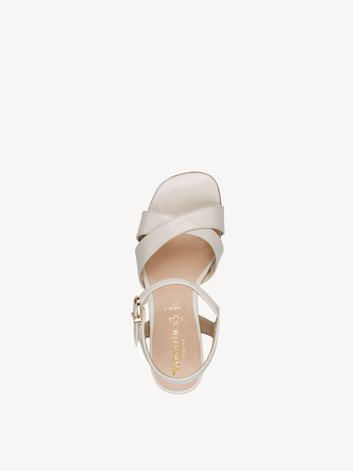 Heeled sandal, IVORY PATENT, hi-res