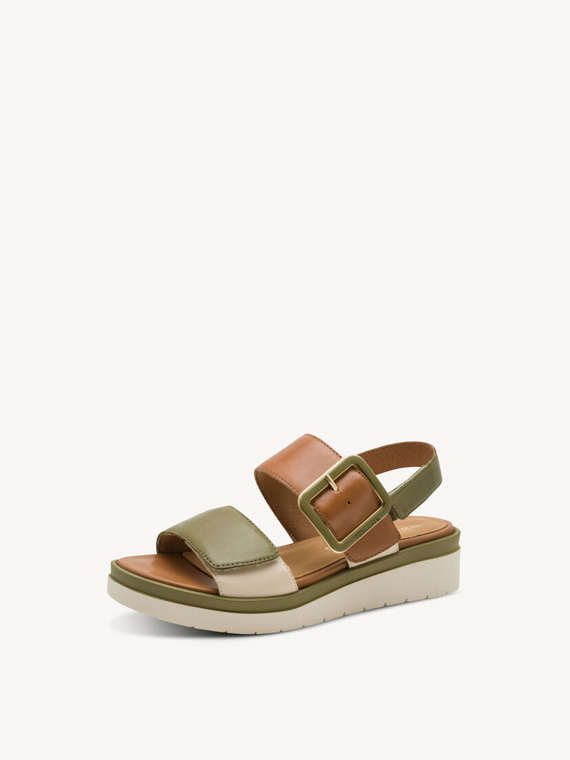 Leren Sandaaltje - groen, SAGE COMB, hi-res