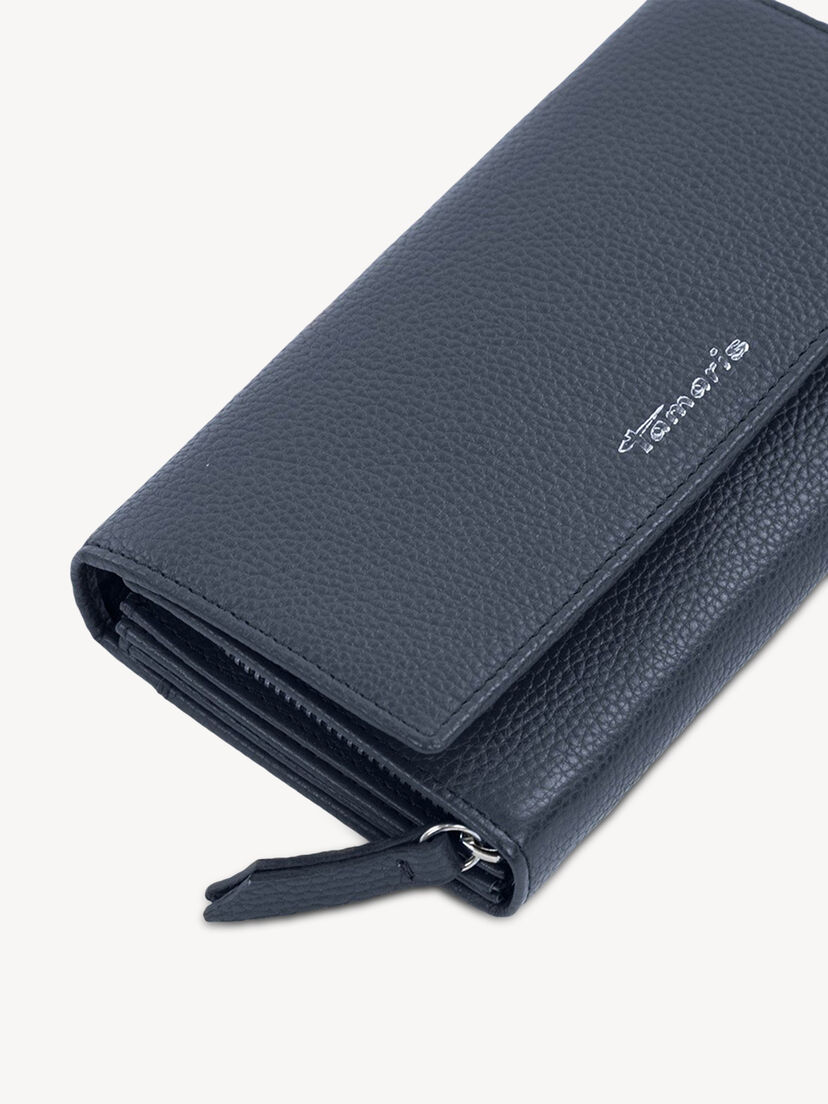 Leren Portemonnee - blauw, blue, hi-res