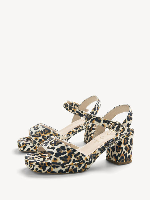 Heeled sandal, BEIGE LEO, hi-res