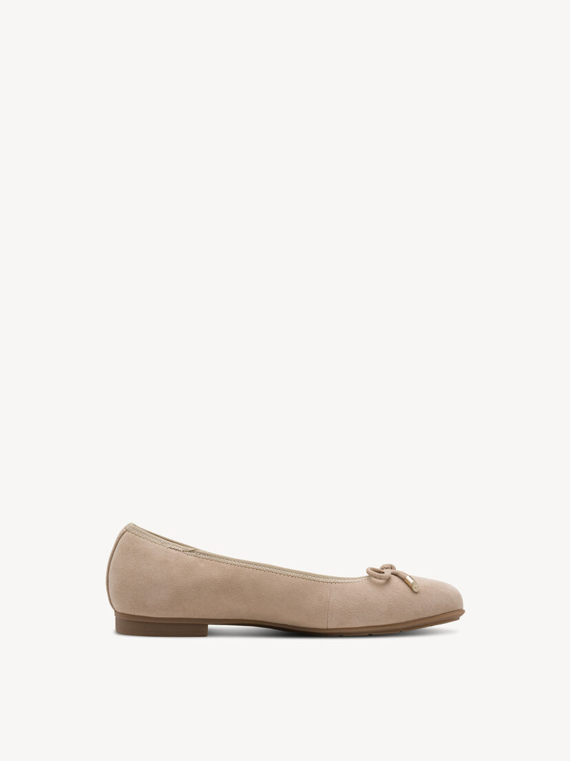 Leren Ballerina - beige, BEIGE SUEDE, hi-res