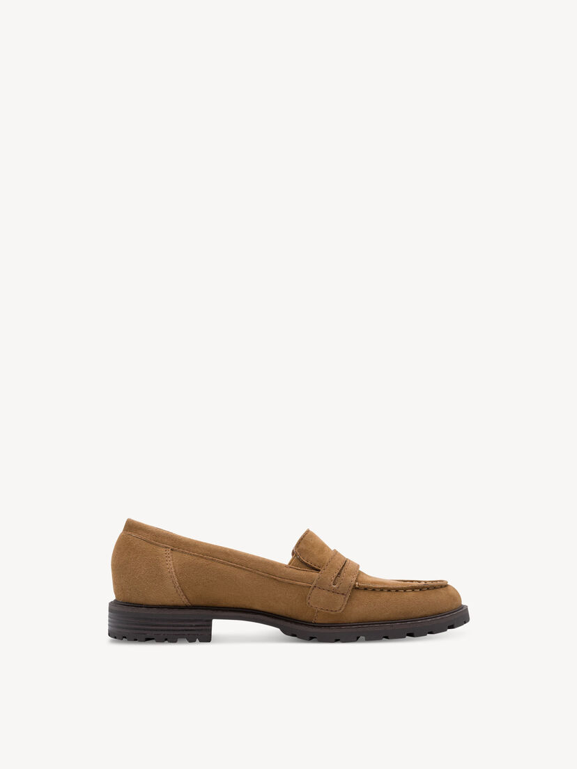 Leren Instappers - bruin, CAMEL SUEDE, hi-res