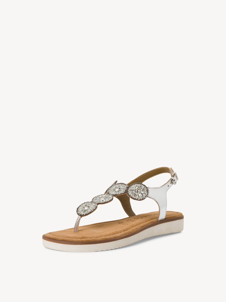 Leather Sandal - silver, SILVER, hi-res