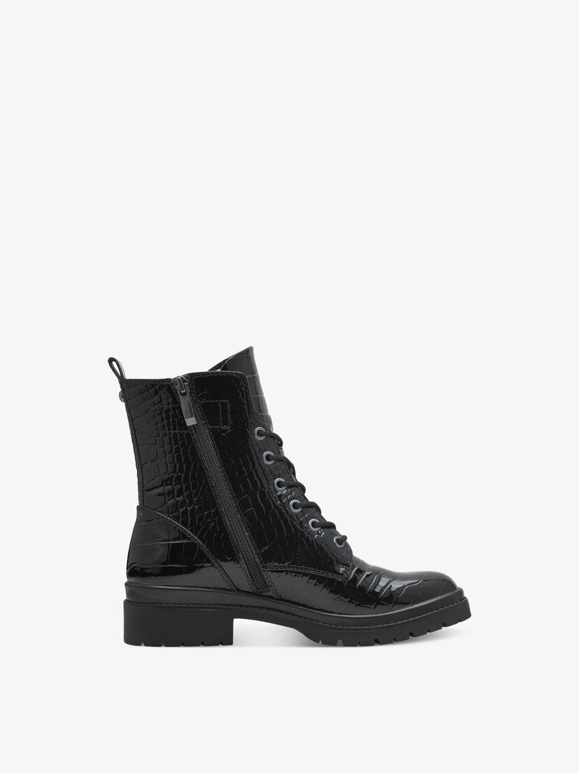 Enkellaarsje - zwart, BLACK CROCO, hi-res