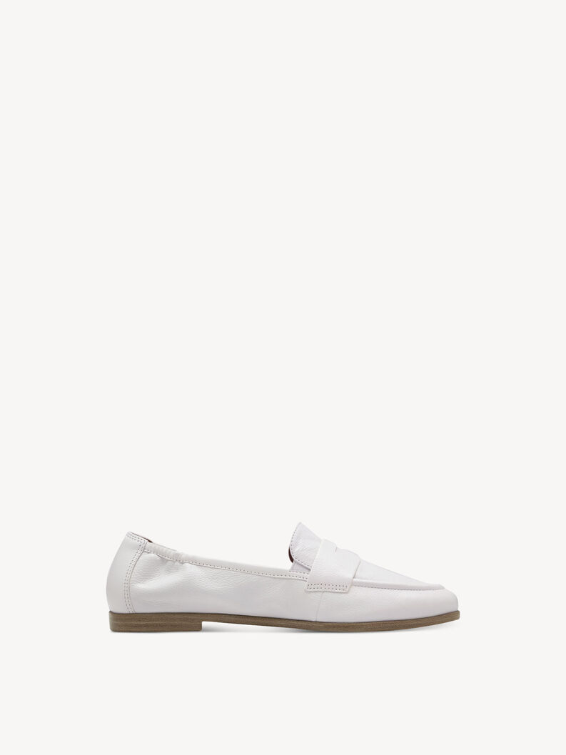 Slipper en cuir - blanc, WHITE, hi-res