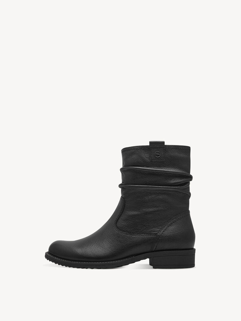 Leather Bootie - black, BLACK, hi-res