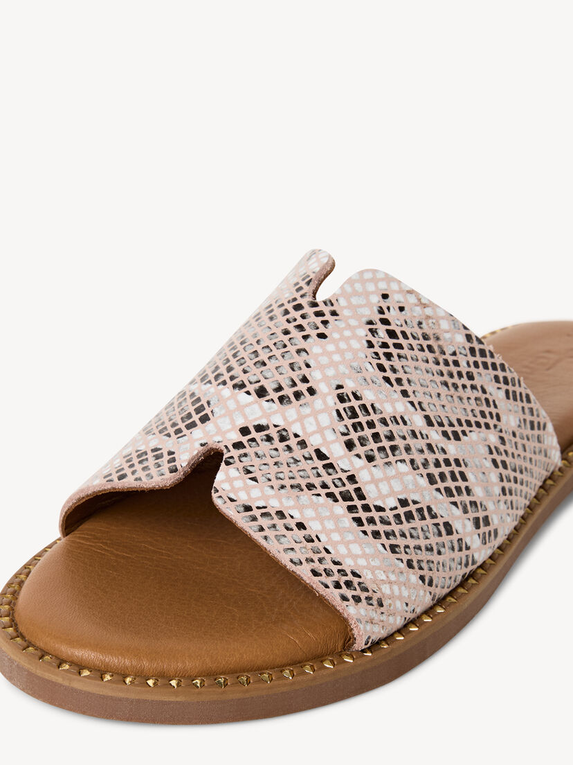 Leren Slipper - beige, BEIGE SNAKE, hi-res