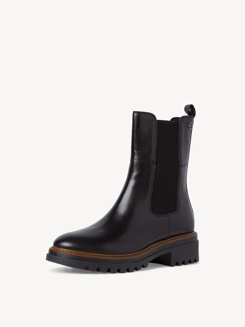 Leder Chelsea Boot - schwarz, BLACK, hi-res