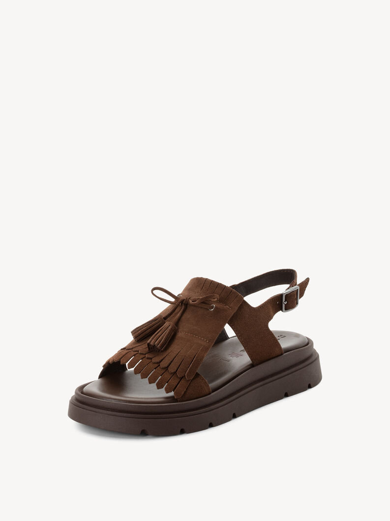 Ledersandalette - braun, MOCCA, hi-res