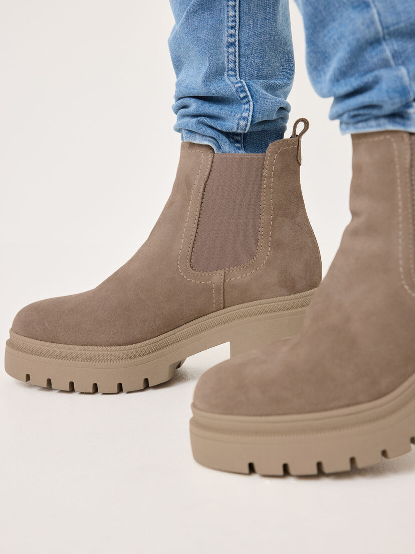 Leren Chelseaboot - bruin, TAUPE SUEDE, hi-res