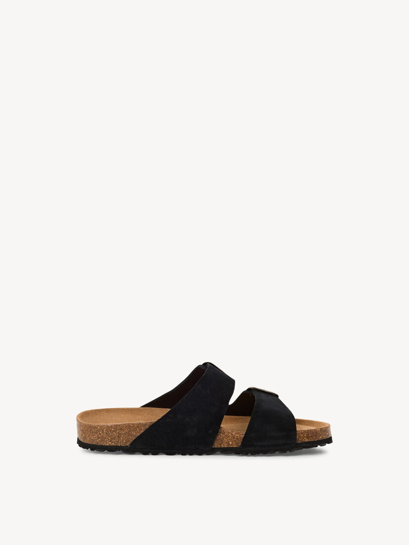 Leren Slipper - zwart, BLACK, hi-res