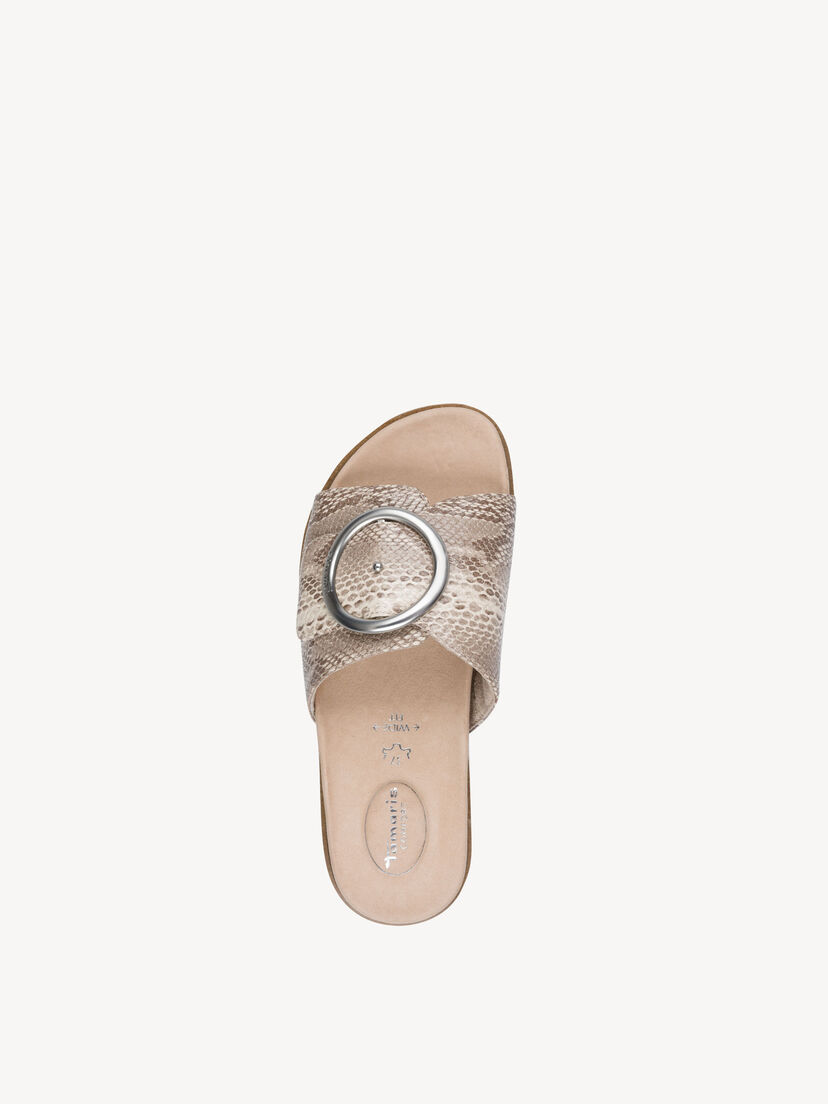 Leren Slipper - beige, BEIGE SNAKE, hi-res
