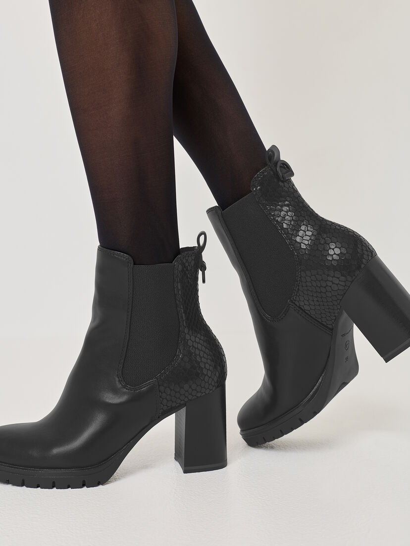 Chelseaboot - zwart, BLACK/STRUCT., hi-res