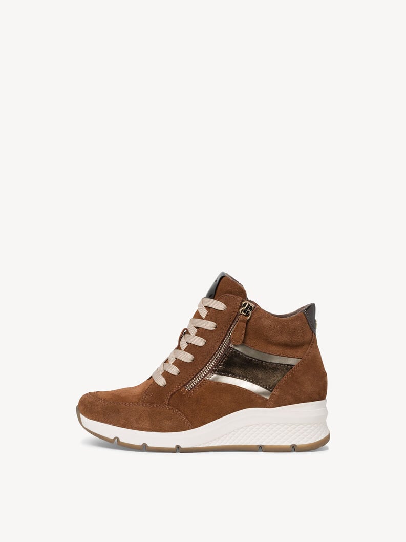 Leather Sneaker - brown, COGNAC COMB, hi-res