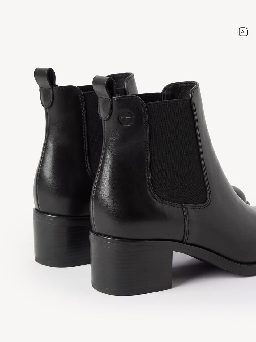 Leren Chelseaboot - zwart, BLACK, hi-res