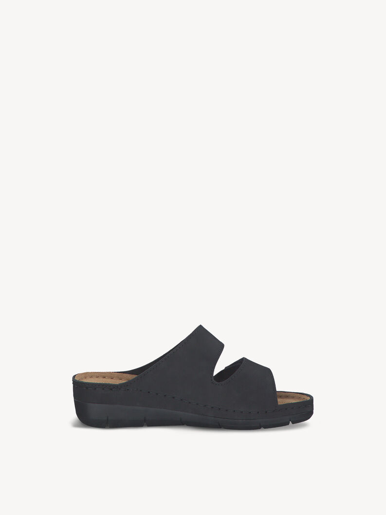 Lederpantolette - schwarz, BLACK, hi-res