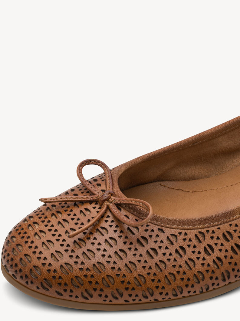 Lederballerina - braun, NUT STRUCTURE, hi-res