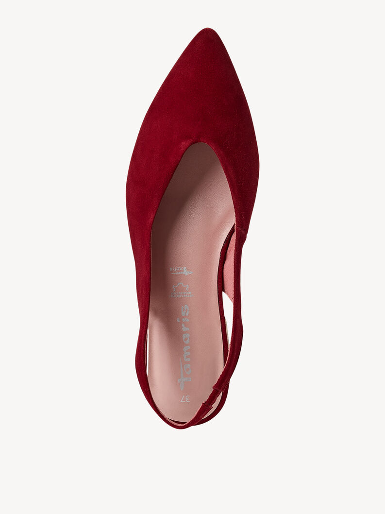 Leather sling pumps - red, CHERRY, hi-res