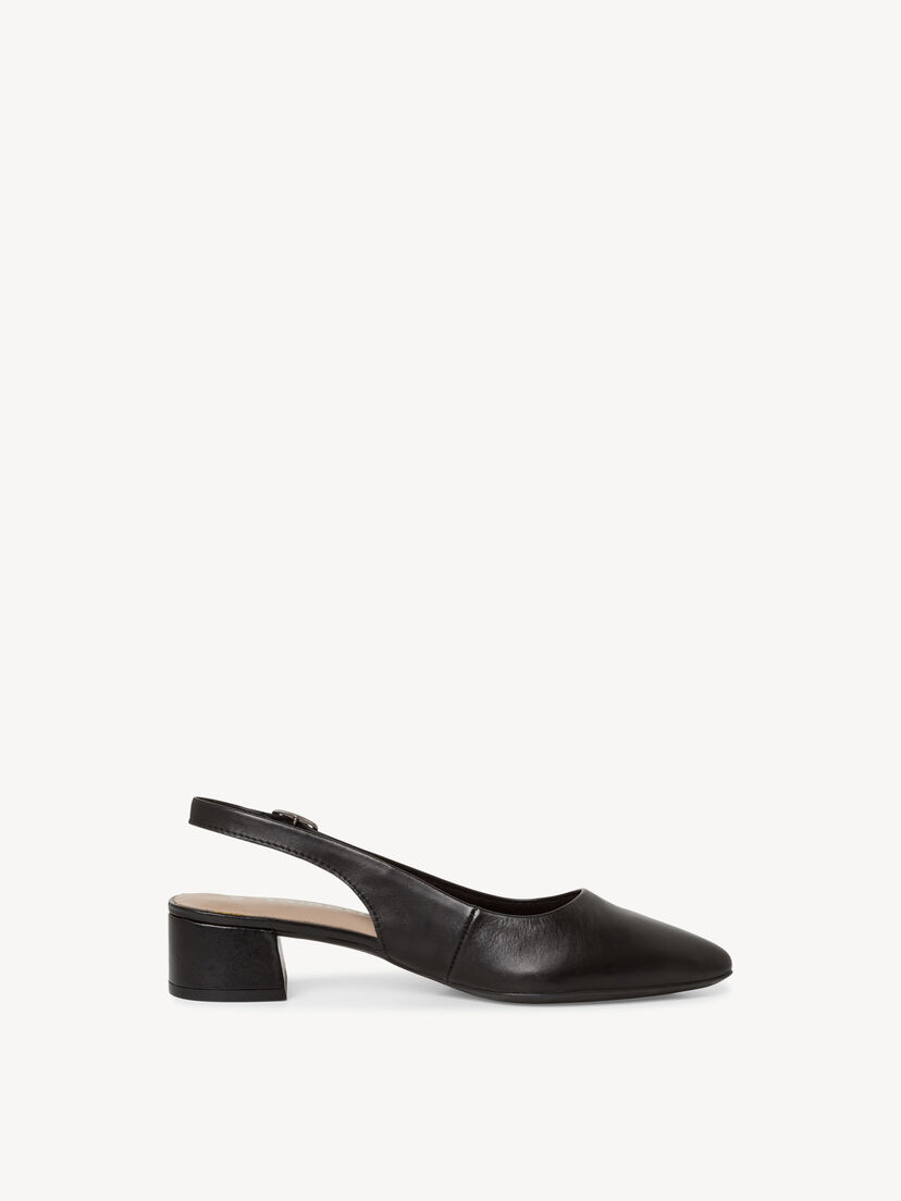 Slingpumps, BLACK LEATHER, hi-res