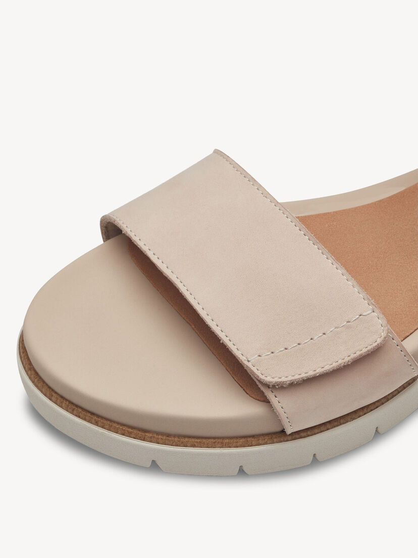 Leren Sandaaltje - beige, BEIGE NUBUK, hi-res