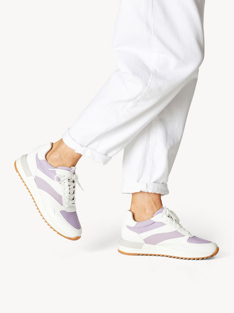 Sneaker - white, WHITE/LAVENDER, hi-res