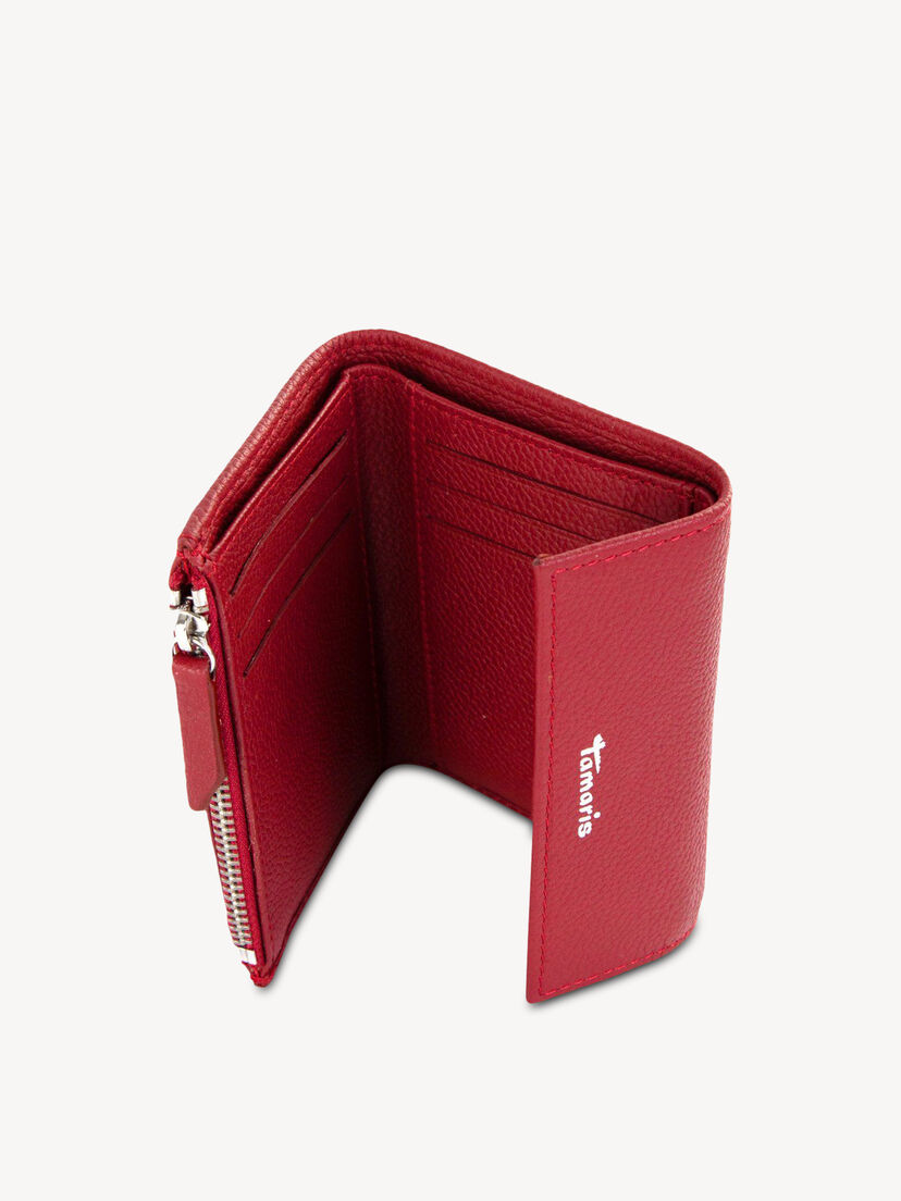 Leren Portemonnee - rood, red, hi-res