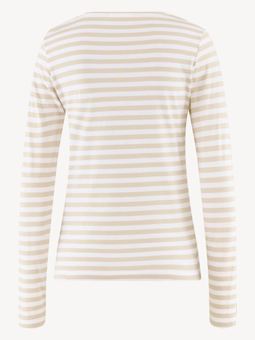 Longsleeve Shirt, Bright White/ Moonstruck Stripe, hi-res