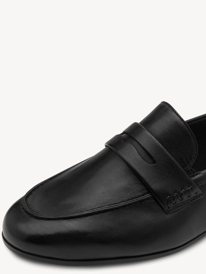 Leren Instappers - zwart, BLACK LEATHER, hi-res