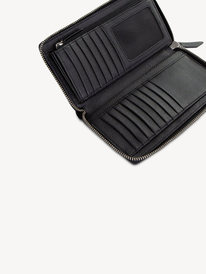 Portefeuille en cuir - noir, black, hi-res