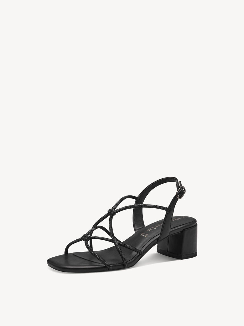 Heeled sandal - black, BLACK, hi-res