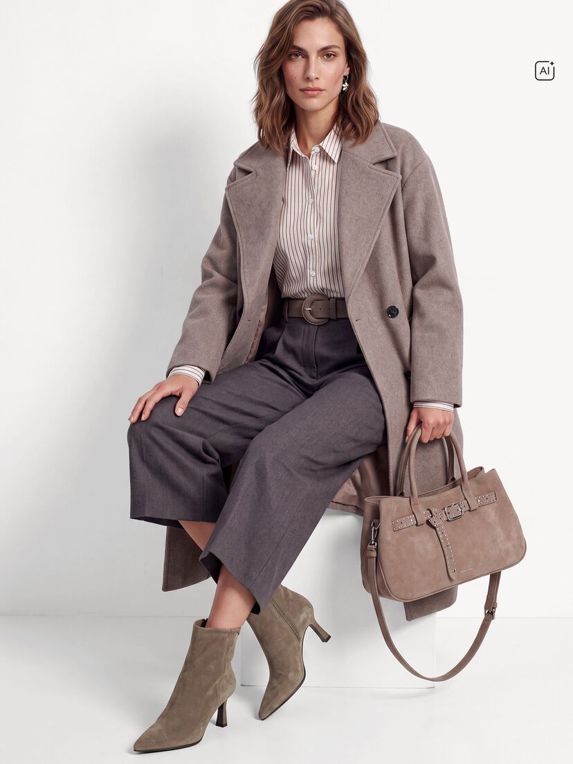 Leren Enkellaarsje - beige, TAUPE, hi-res