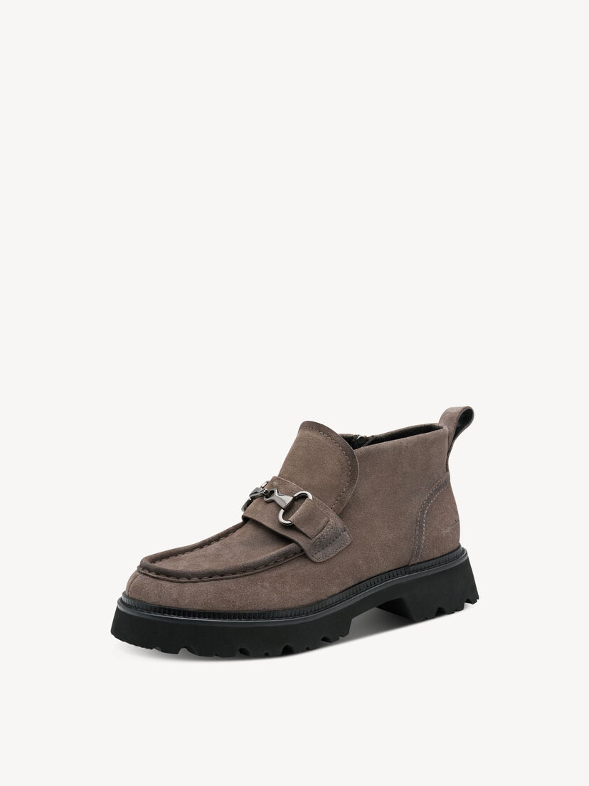 Leren Enkellaarsje - beige, TAUPE, hi-res