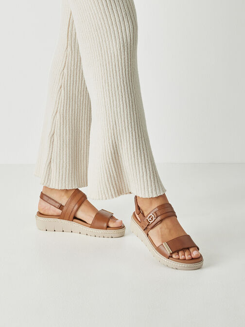 Sandale &agrave; talon, COGNAC LEATHER, hi-res