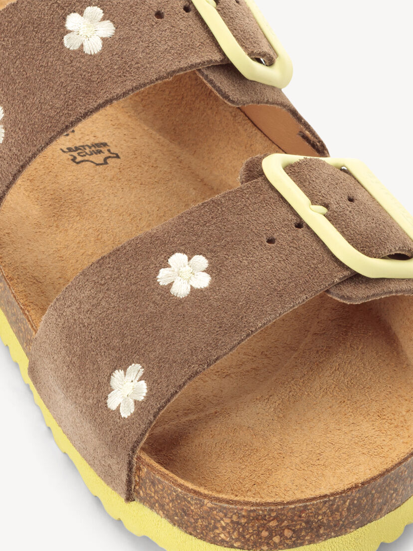 Leren Slipper - bruin, BROWN COMB, hi-res