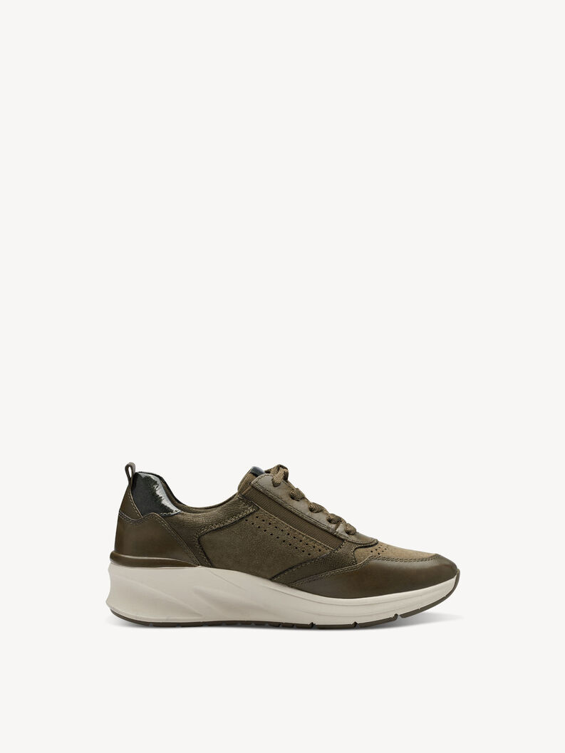 Leather Sneaker - green, OLIVE COMB, hi-res