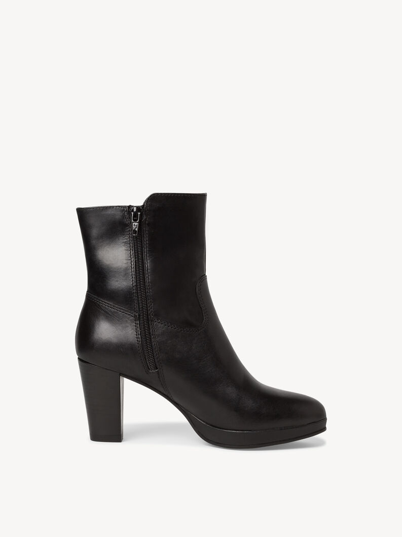 Lederstiefelette - schwarz, BLACK, hi-res