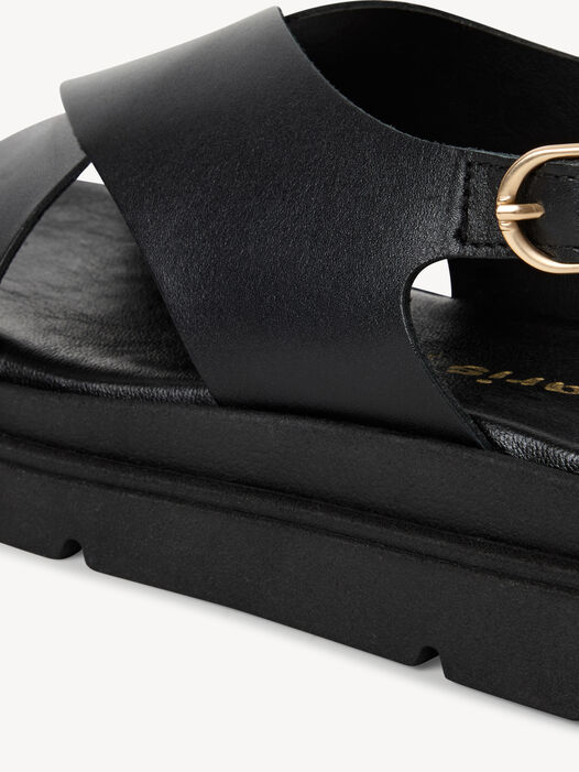 Sandaaltje, BLACK LEATHER, hi-res