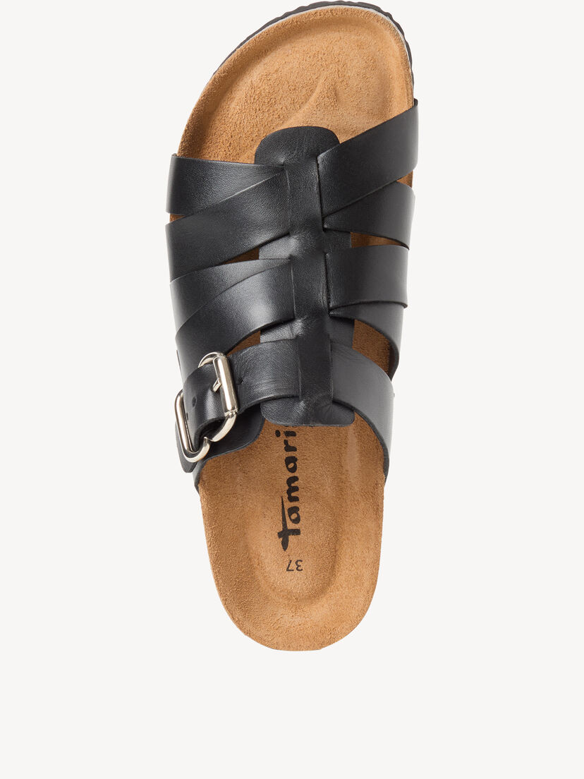 Leren Slipper - zwart, BLACK LEATHER, hi-res