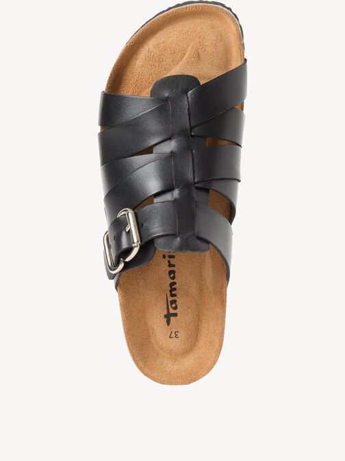 Pantofle, BLACK LEATHER, hi-res