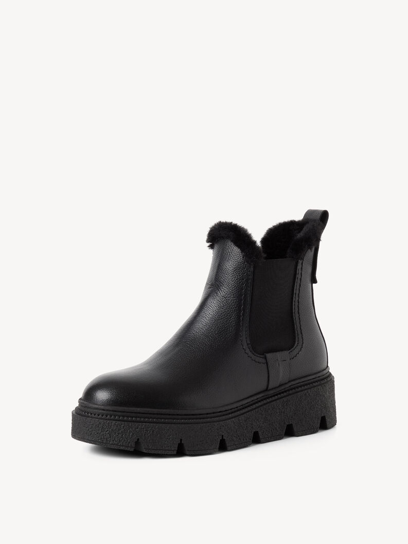 Lederstiefelette - schwarz Warmfutter, BLACK LEATHER, hi-res