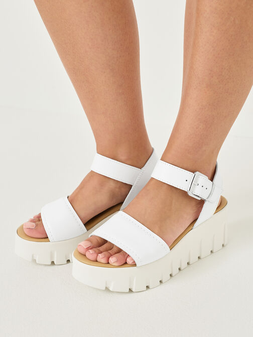 Heeled sandal, WHITE LEATHER, hi-res