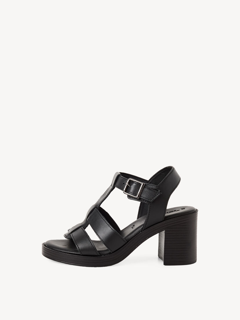 Sandaaltje, BLACK LEATHER, hi-res