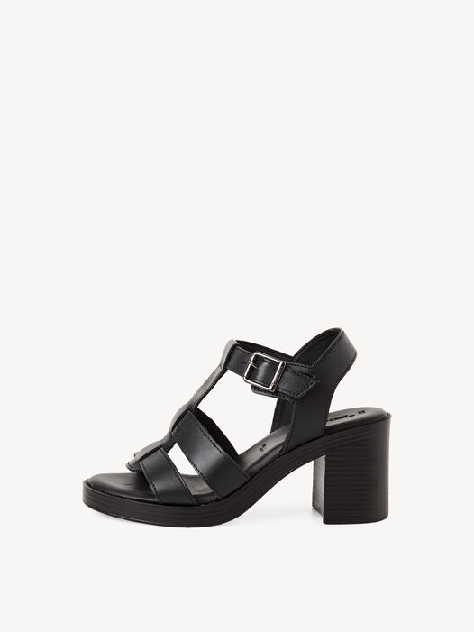 Sandaaltje, BLACK LEATHER, hi-res